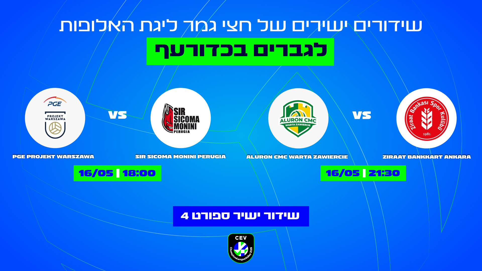 הנה זה בא! פיינל פור ליגת האלופות
